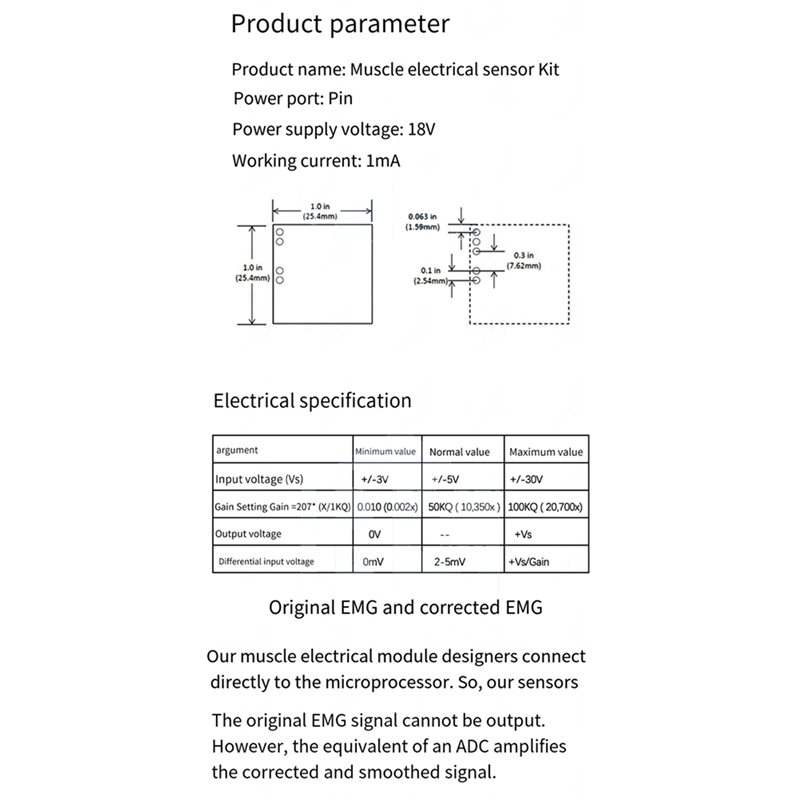 A52T 5X Muscle Electrical Sens - Muscle Sensor Emg incelemesi ve fiyatı
