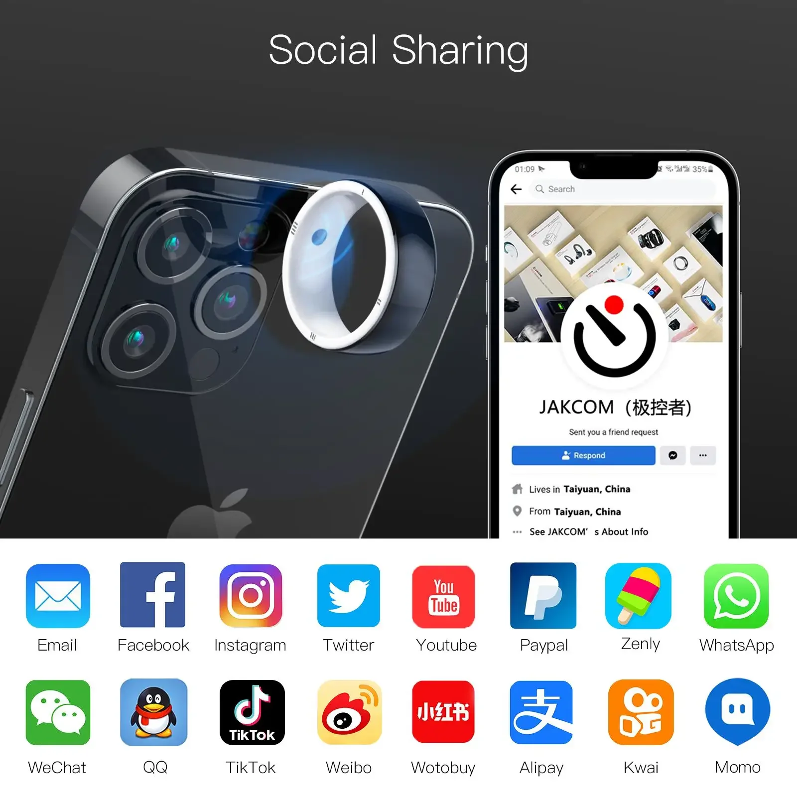2026 New Jakcom R5 Smart Ring  - Smart Ring Nfc Pay incelemesi ve fiyatı