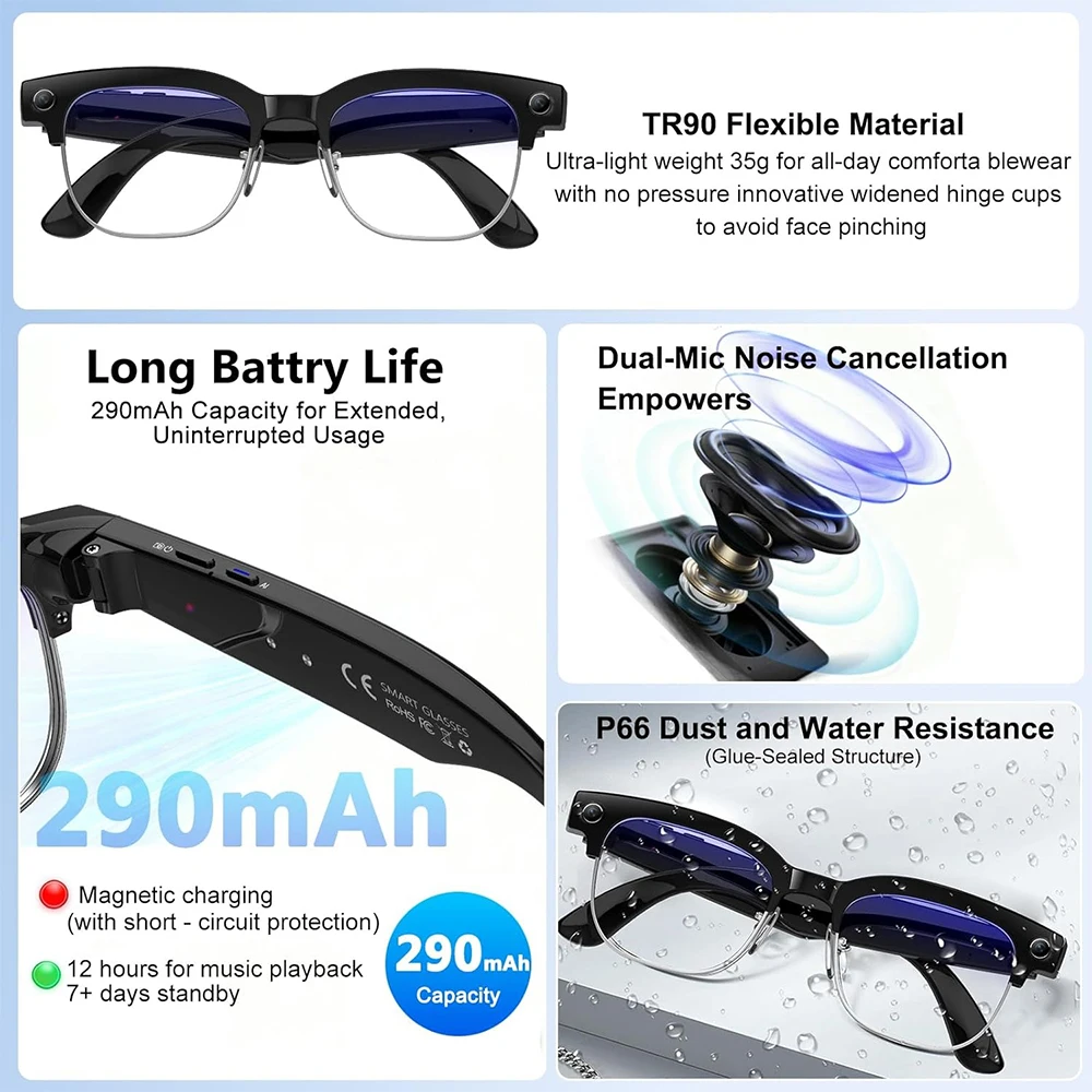 4K Smart AI Glasses 8MP Camera - Smart Glasses Lens incelemesi ve fiyatı