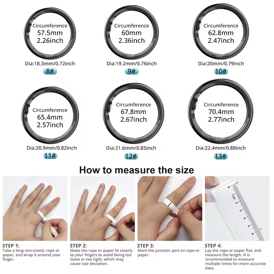 Smart Ring Men Women with Char - Temperature Ring Skin incelemesi ve fiyatı