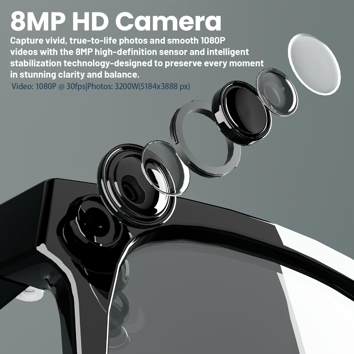 8MP AI Smart Glasses: 1080P Vi - Smart Glasses Lens incelemesi ve fiyatı