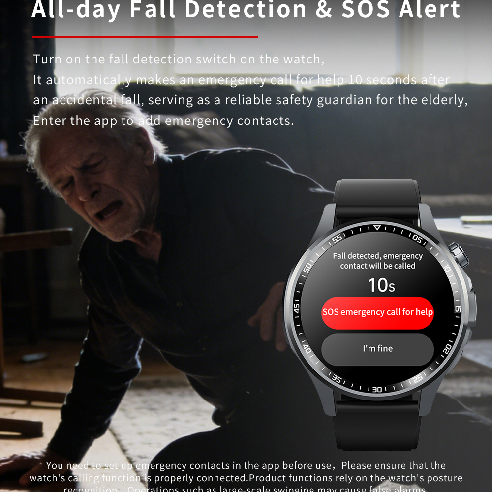 Men Smart Watch All Day Fall D - Fall Detection Watch incelemesi ve fiyatı