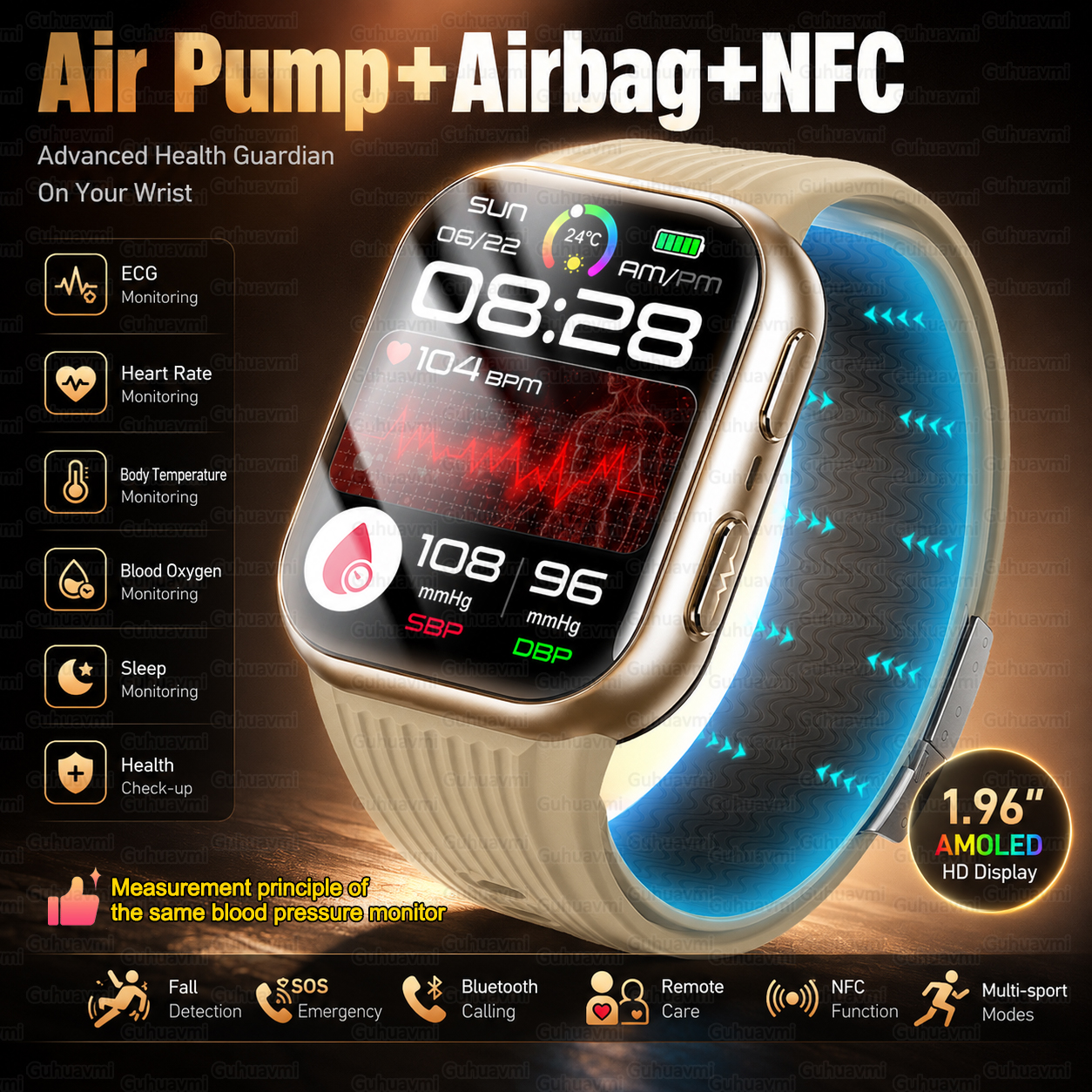 Air Pump Smartwatch Accurate B - Fall Detection Watch incelemesi ve fiyatı