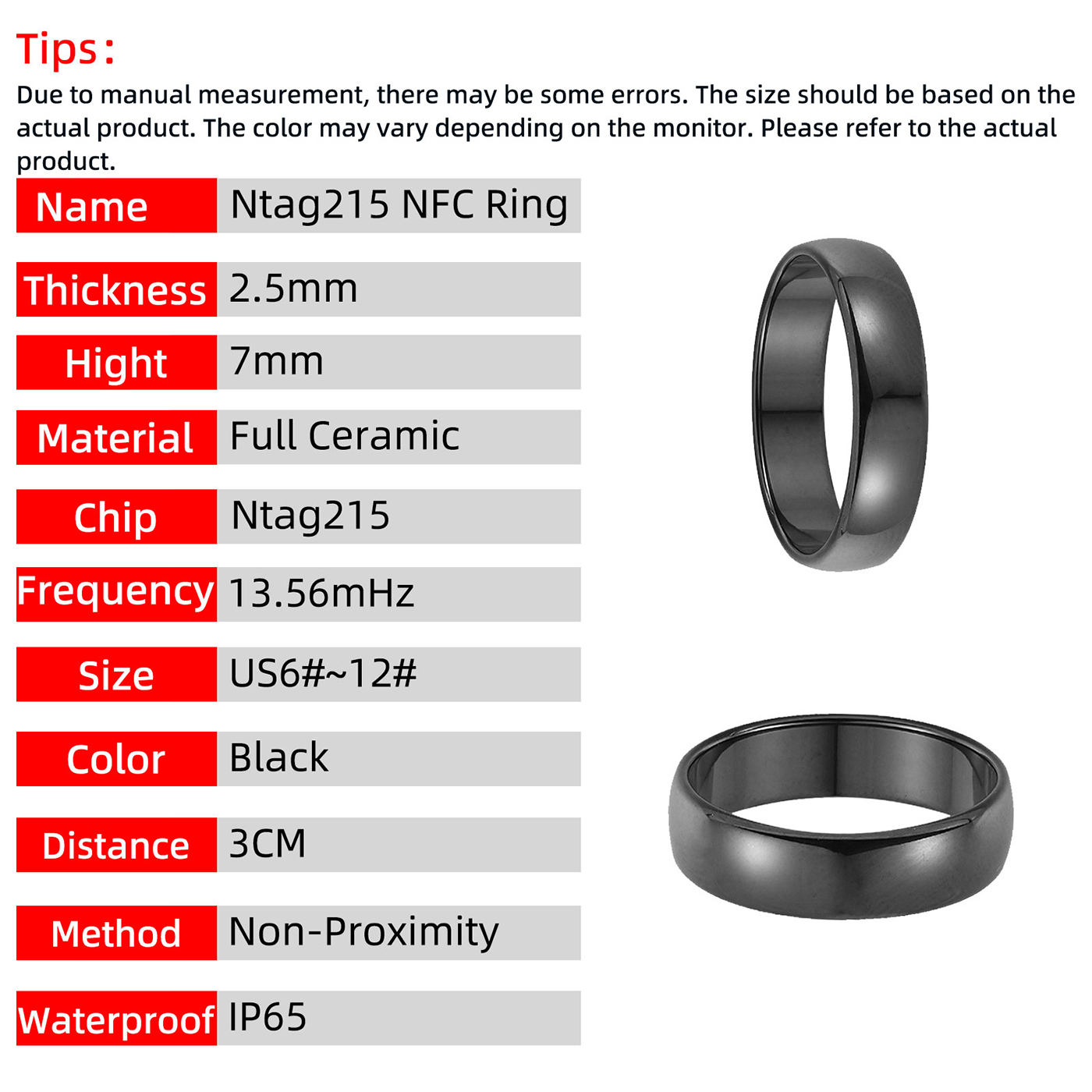 Ntag215 NFC Full Ceramic Smart - Smart Ring Nfc Pay incelemesi ve fiyatı