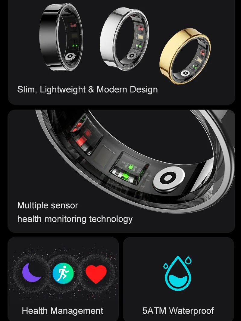 2026 Smart Ring R09 5ATM Water - Temperature Ring Skin incelemesi ve fiyatı